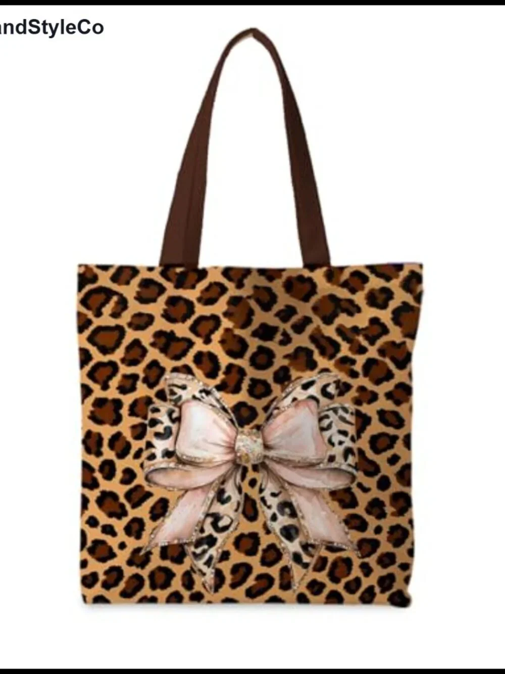 Leopard Print Tote Bag Reusable Shopping Grocery Bag